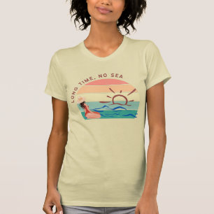 Camiseta Fofa Há Muito Tempo Sem Mar Feminino Verão Praia