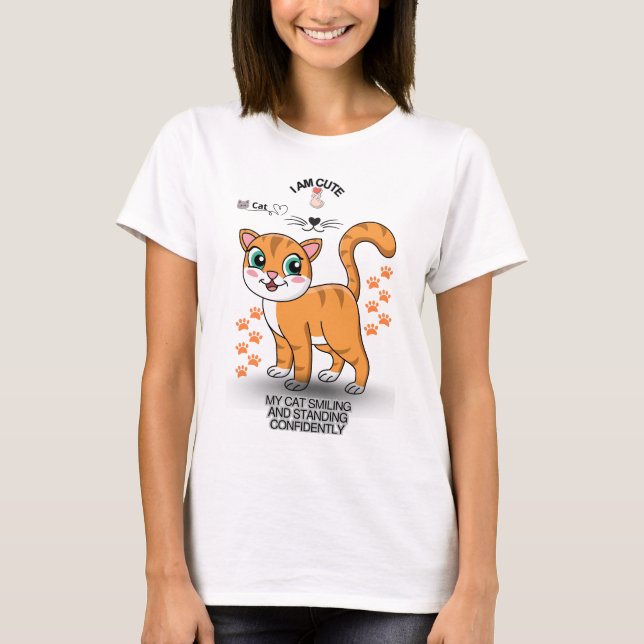 Camiseta fofa para amantes de gatos  (Frente)