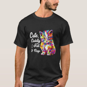 Camiseta Fofinho E Cheio Bonitos Do Gatinho De Roupa De Cor