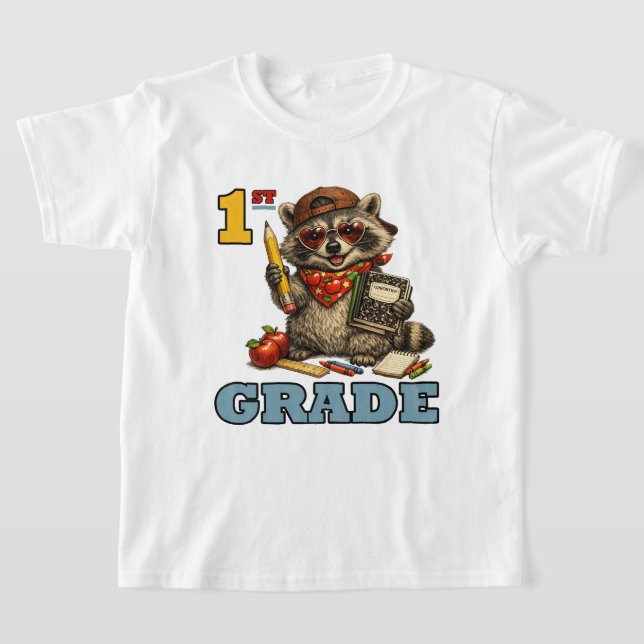 Camiseta Fofinho Mapache Feral da Primeira Série de Volta à (Postura )