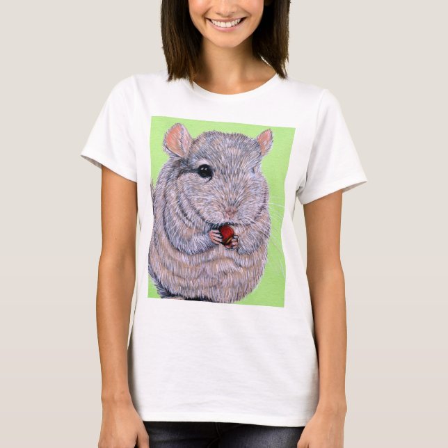 Camiseta Fofinho Nibbling Chinchilla (Frente)