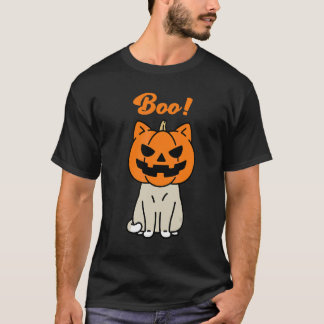 Camiseta Fofinho Traje de Gato Abóbora de Halloween para Cr