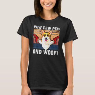 Camiseta Fofinhos Filhotes de Corgi Pew Pew Pew E Au Au Cor
