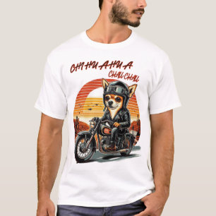 Camiseta fofo chihuahua biker amante de cachorro