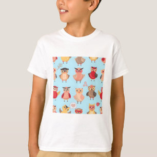 Camiseta fofo de coruja de desenho animado
