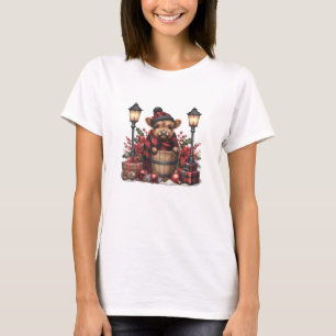 Camiseta Fofo de inverno na Groelândia Xadrez Vermelha Lant