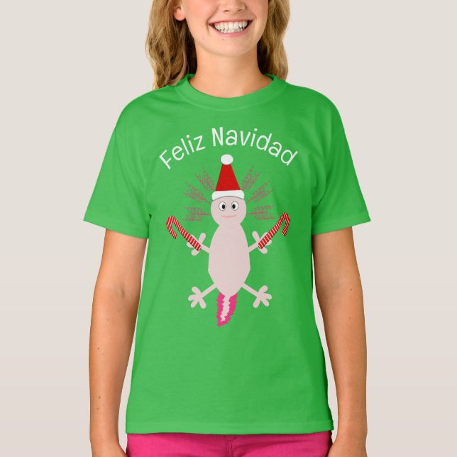 Camiseta Fofo de Natal Axolotl (Frente)