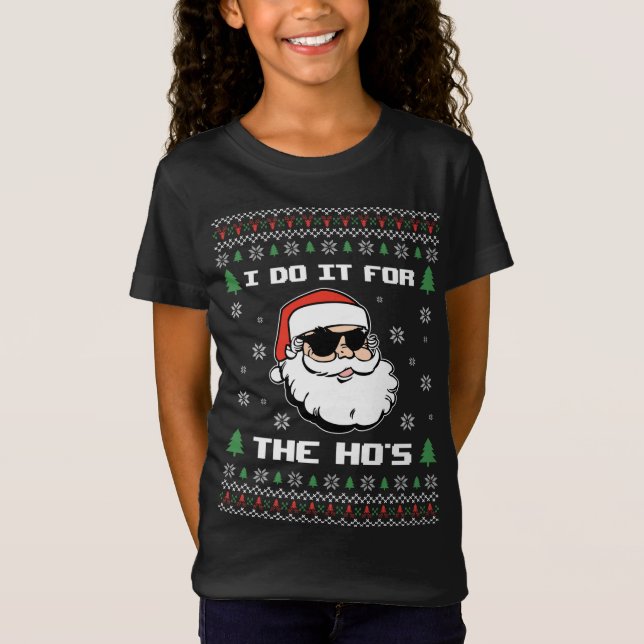 Camiseta Fofo de Natal, doce Engraçado Papai Noel Eu Faço (Frente)