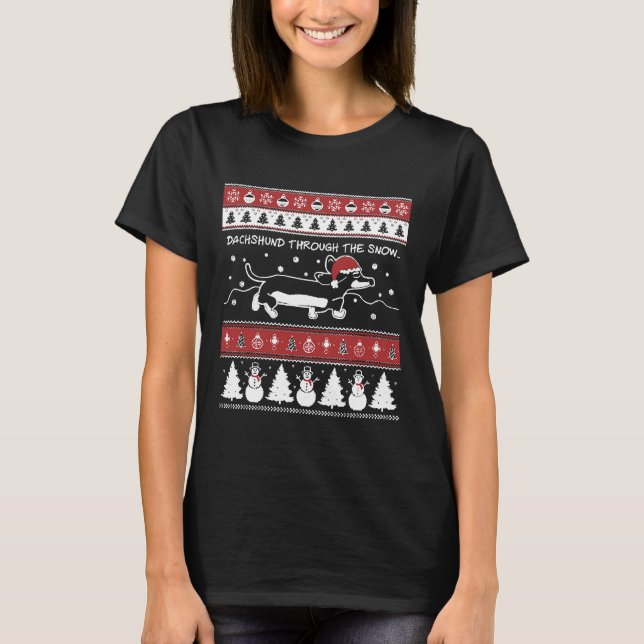Camiseta Fofo De Natal Feio Através Da Neve (Frente)