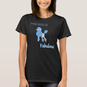 Camiseta fofo de vaso azul, um cão bonito elegante