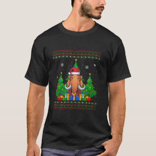 Camiseta Fofo doce Árvore de Natal Santa Hat Mammoth Xmas