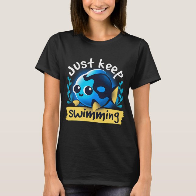 Camiseta fofo é só continuar nadando (Frente)