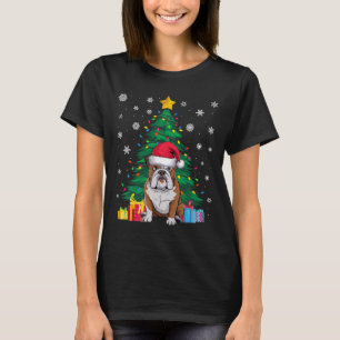 Camiseta Fofo Feio Árvore Xmas Luzes Americanas Buldogue Sa