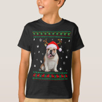 Fofo feio Natal Inglês Bulldog Papais noeis R
