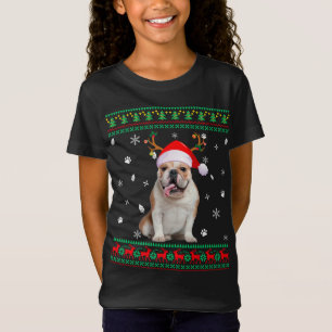 Camiseta Fofo feio Natal Inglês Bulldog Papais noeis R