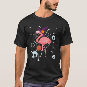 Camiseta Fofo Flamingo Bruxo Engraçado Hat Kids Halloween