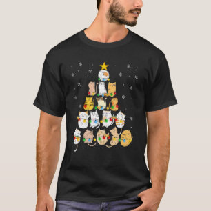 Camiseta Fofo Gatos Fofo Árvore de Natal Engraçado, Ornam