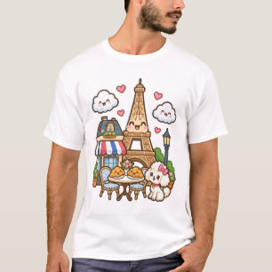 Camiseta Fofo Kawaii Paris Torre Eiffel Viagem
