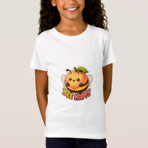 Camiseta Fofo Kawaii Peach Abelha Feliz Piada Divertida