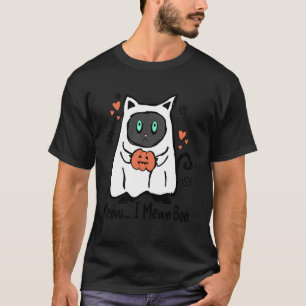 Camiseta Fofo Meow Eu Quero Dizer Boo Fantasma Amantes de G