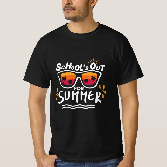 Camiseta fofo retrô no último dia das escolas no verão (Frente)