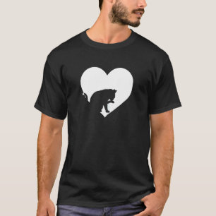 Camiseta Fofo Vintage Quem Ama Gatos Gato Preto Coração Bra