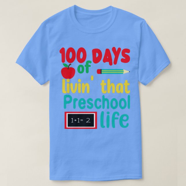 Camiseta fofos 100 dias de presente escolar100 dias de livi (Frente do Design)