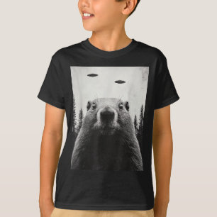 Camiseta Fofos Abduzem Esquilo Roedor Alienígena Ovni