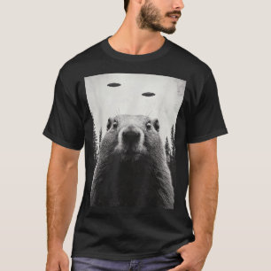 Camiseta Fofos UFO Alienígenas Abduzem Marmota Fofos Ground