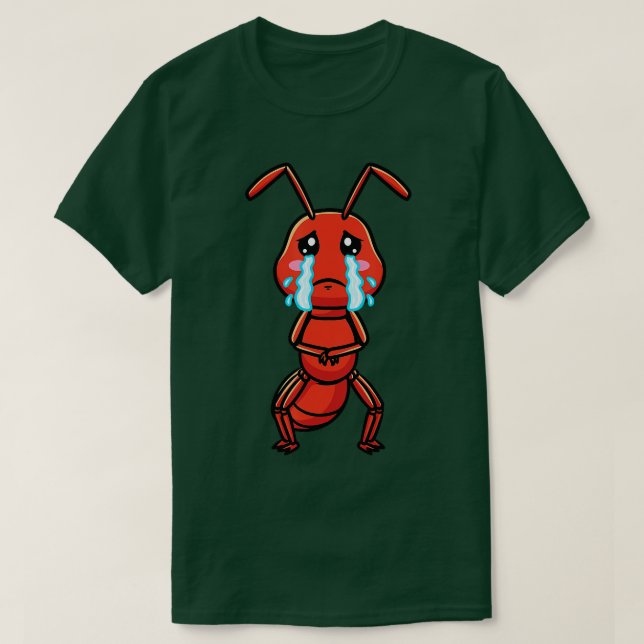 Camiseta Fogo Ant Red Ant Emoticon Chorando (Frente do Design)