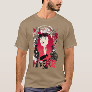 Camiseta Fogo da Mulher Ruiva em Choque