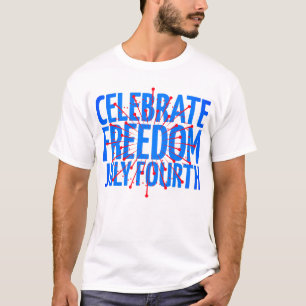 Camiseta Fogo de Artifício Celebre a Liberdade Qua