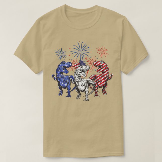 Camiseta Fogo De Dinossauro Vermelho Azul T Re Dinossauro 4 (Frente do Design)