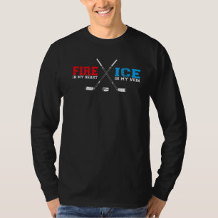 Camiseta Fogo De Vintagem De Hóquei No Gelo Em Meu Gelo Na