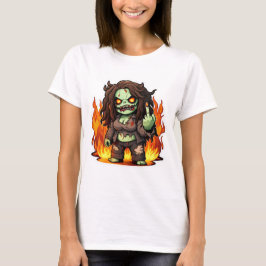 Camiseta FOGO DE ZOMBIE GIRL FOGE FIGURA ideia de fantasia
