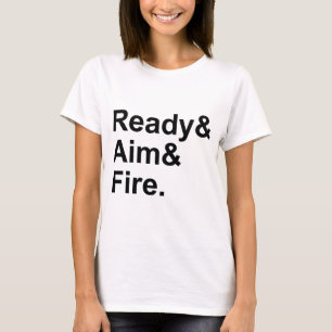 Camiseta Fogo do alvo pronto  Instruções militares de tir