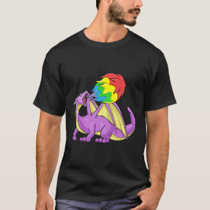 Camiseta Fogo do dragão LGBT que respira o presente