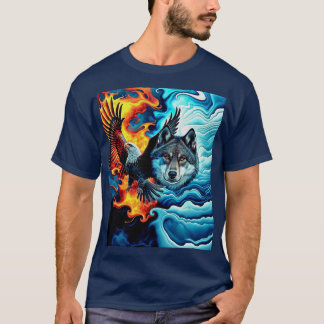 Camiseta Fogo e Gelo - Águia e Lobo