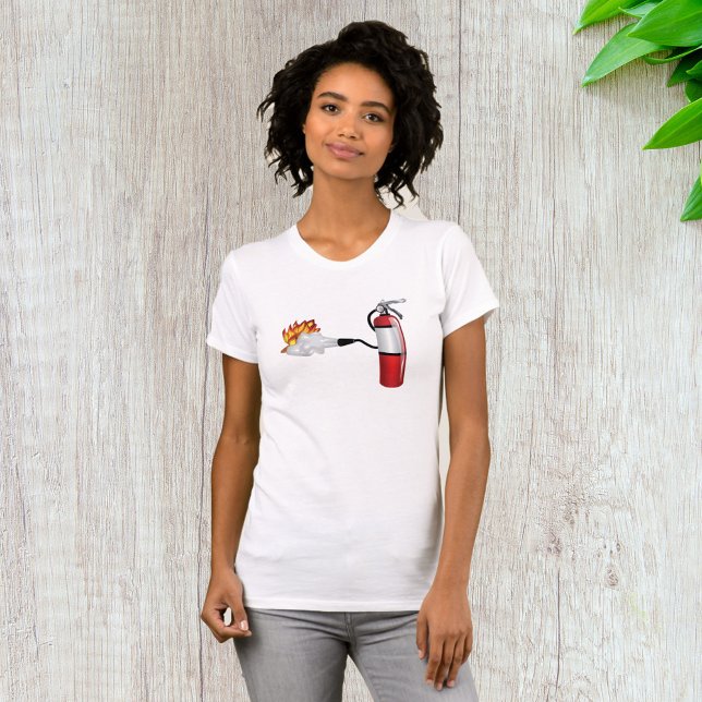 Camiseta Fogo Extinguista A Tirar Fogo Mulheres A Camisa-T (Criador carregado)