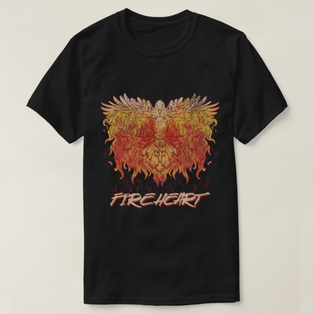 Camiseta Fogo Fogo De Pássaros Phoenix Amor Magia Mística F (Frente do Design)