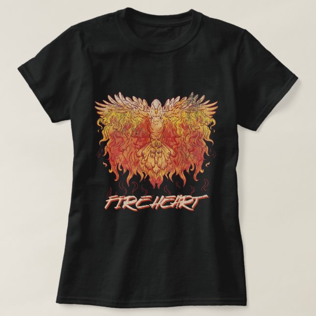 Camiseta Fogo Fogo De Pássaros Phoenix Amor Magia Mística F (Frente do Design)