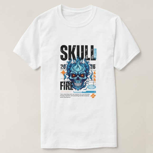 Camiseta Fogo na caveira (Frente do Design)