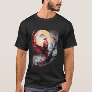 Camiseta Fogo Rejuvenescimento de Aves da Phoenix Renascime