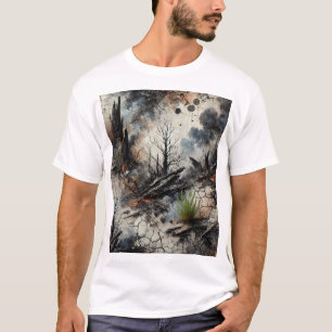 Camiseta Fogo Selvagem Após Abstrato de Arte