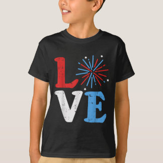 Camiseta Fogos de Amor Dia da Independência Desfile de 4 de