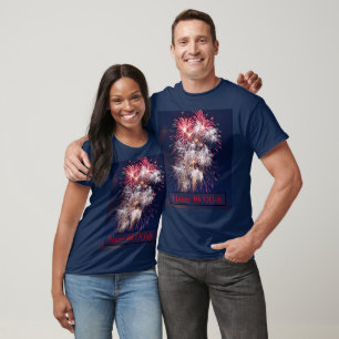 Camiseta Fogos-de-artifício 4ns do Dia da Independência d