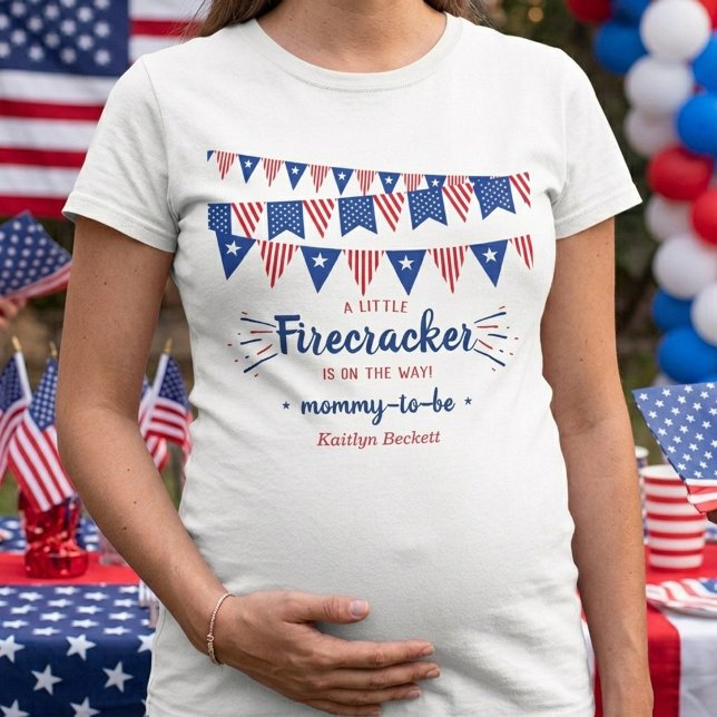 Camiseta Fogos De Artifício A Caminho! 4 De Julho Chá De Be (Criador carregado)