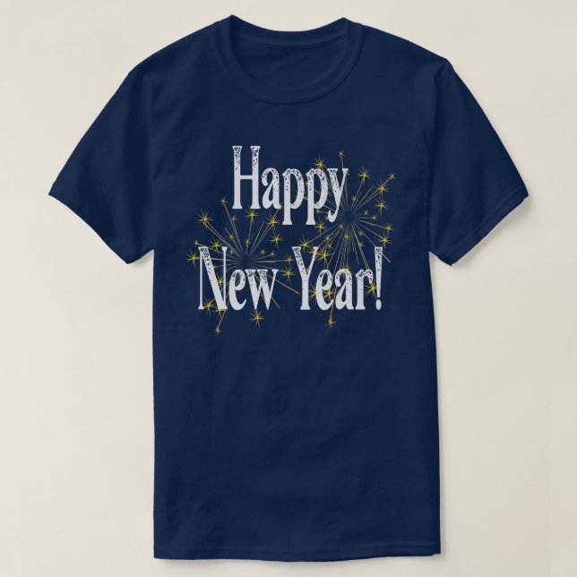 Camiseta Fogos de artifício da véspera do feliz ano novo Al (Frente do Design)