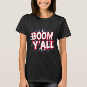 Camiseta Fogos de Artifício de 4 de Julho Patriótico Boom Y