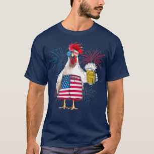 Camiseta Fogos de artifício de cerveja americana de chicken